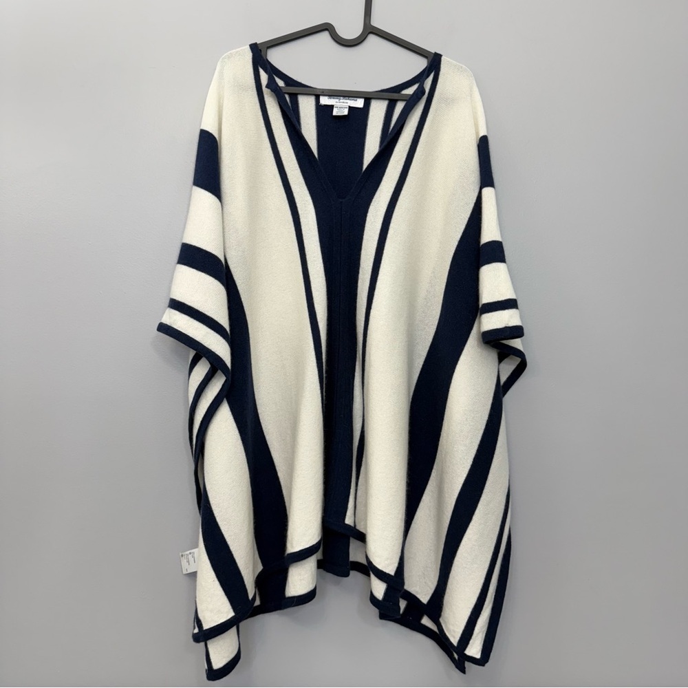 TOMMY BAHAMA Island 100% Cashmere Stripe Poncho sz One Size - Picture 5 of 13